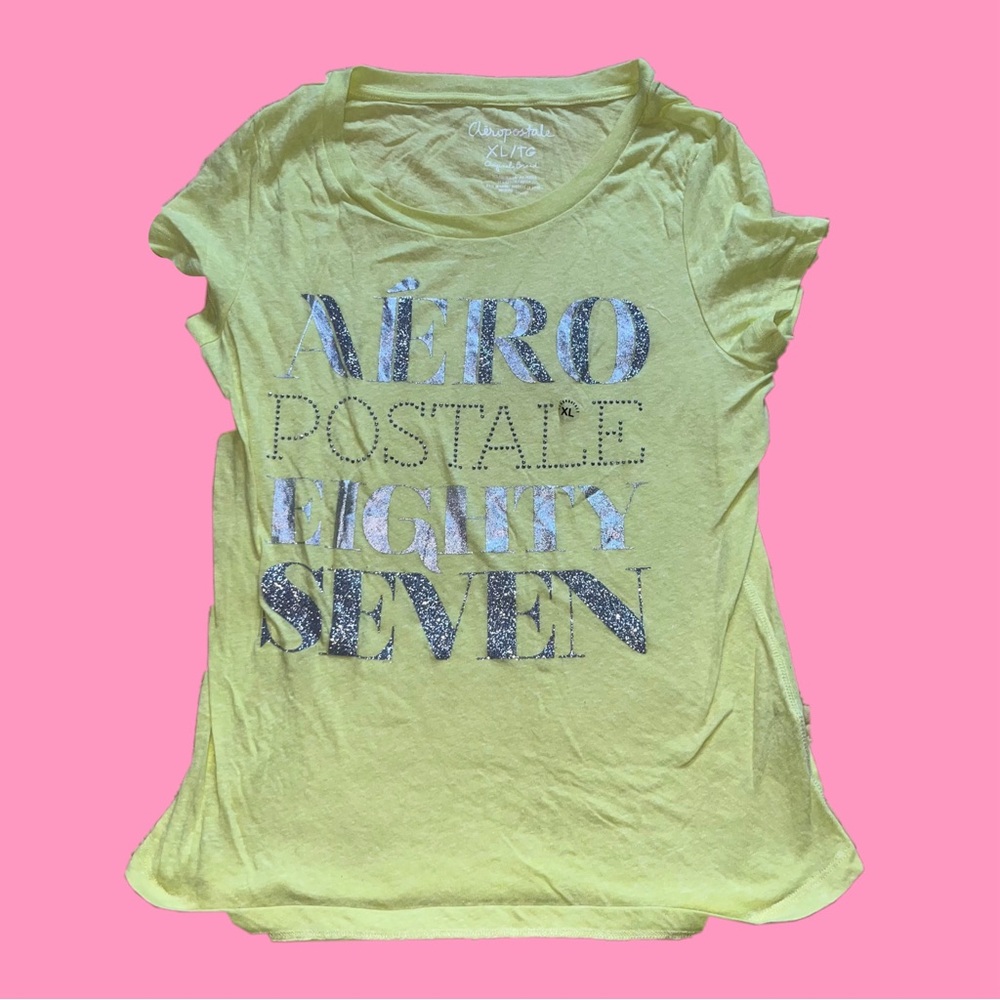 aeropostale sparkly yellow t-shirt